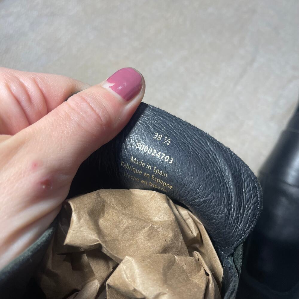 Free People Woman At Ease Black Leather Loafer Mule Shoes Size 38.5/USA 8.5 - Picture 10 of 11